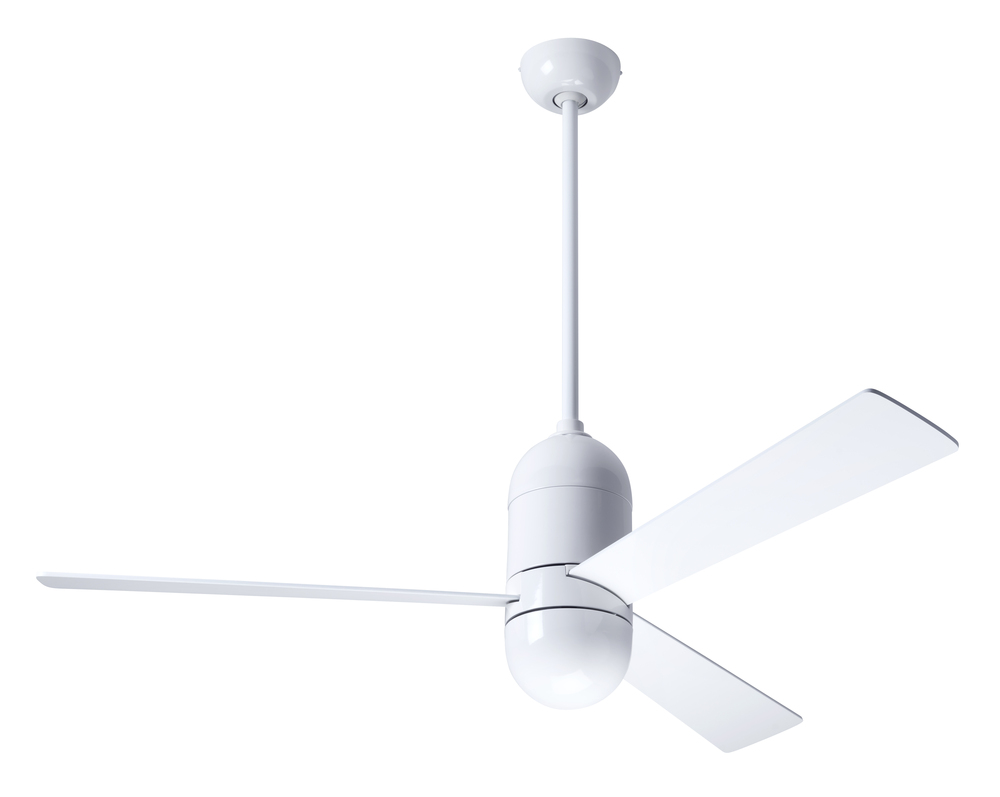 Cirrus DC Fan; Gloss White Finish; 50" White Blades; No Light; Remote Control