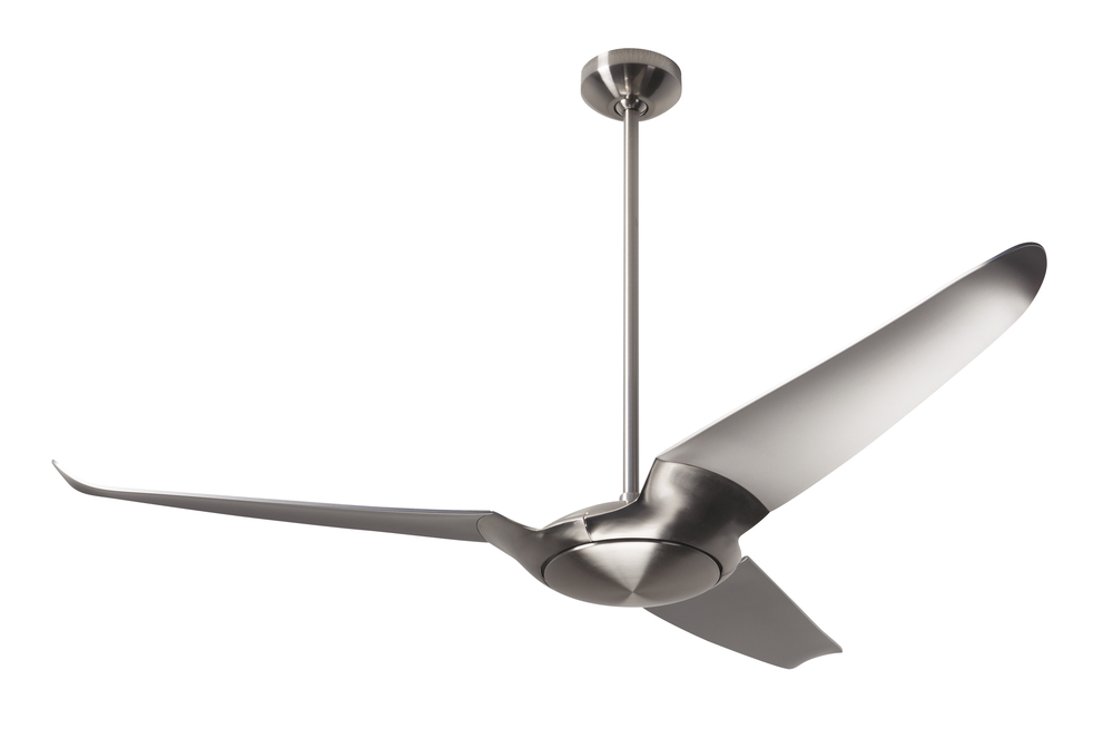 IC/Air (3 Blade ) Fan; Bright Nickel Finish; 56" White Blades; No Light; Wall Control