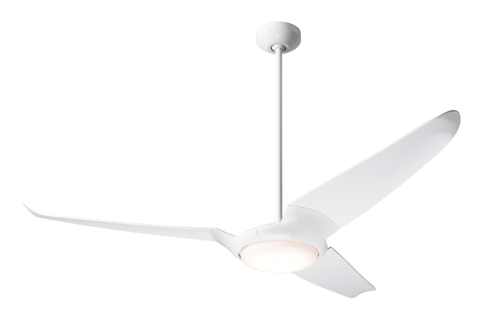 IC/Air (3 Blade ) Fan; Gloss White Finish; 56" White Blades; 20W LED; Wall Control