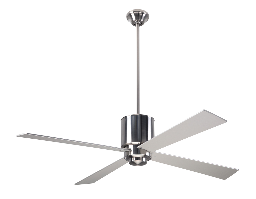 Lapa Fan; Bright Nickel Finish; 50" Black Blades; No Light; Fan Speed and Light Control (3-wire)