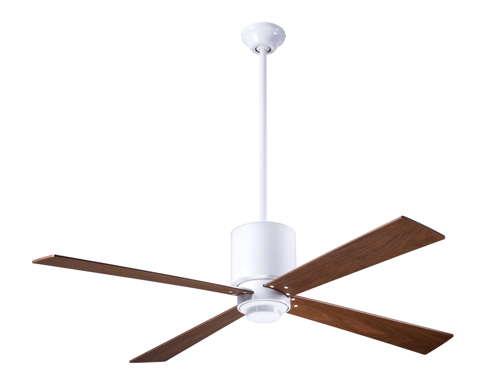 Lapa Fan; Gloss White Finish; 50" Mahogany Blades; No Light; Fan Speed and Light Control (2-wire