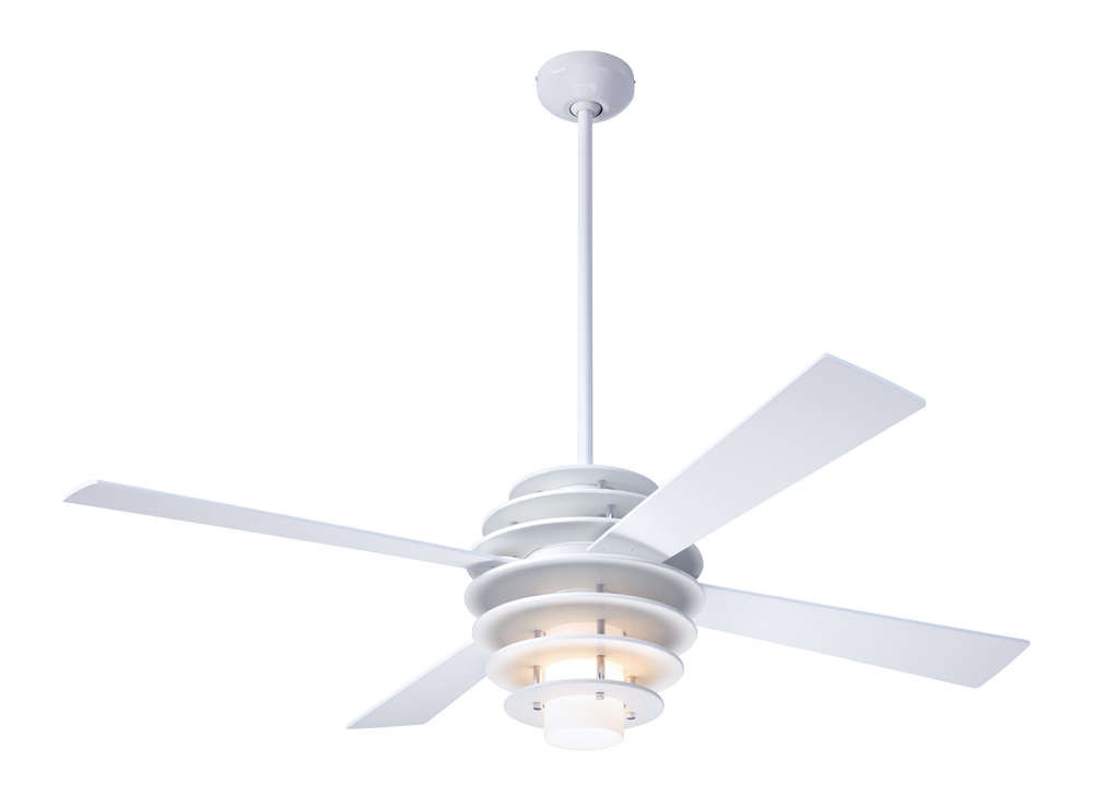 Stella Fan; White/Gloss White Finish; 52" Mahogany Blades; 17W LED; Fan Speed and Light Control