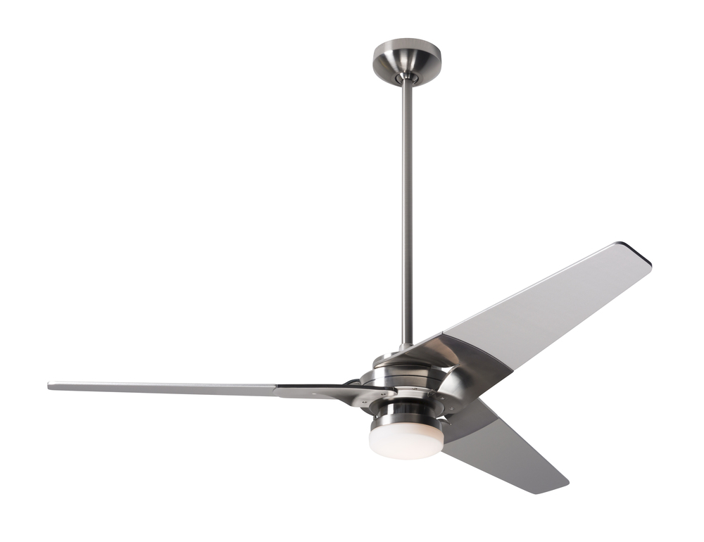 Torsion Fan; Bright Nickel Finish; 52" Black Blades; 17W LED; Fan Speed and Light Control (3-wir