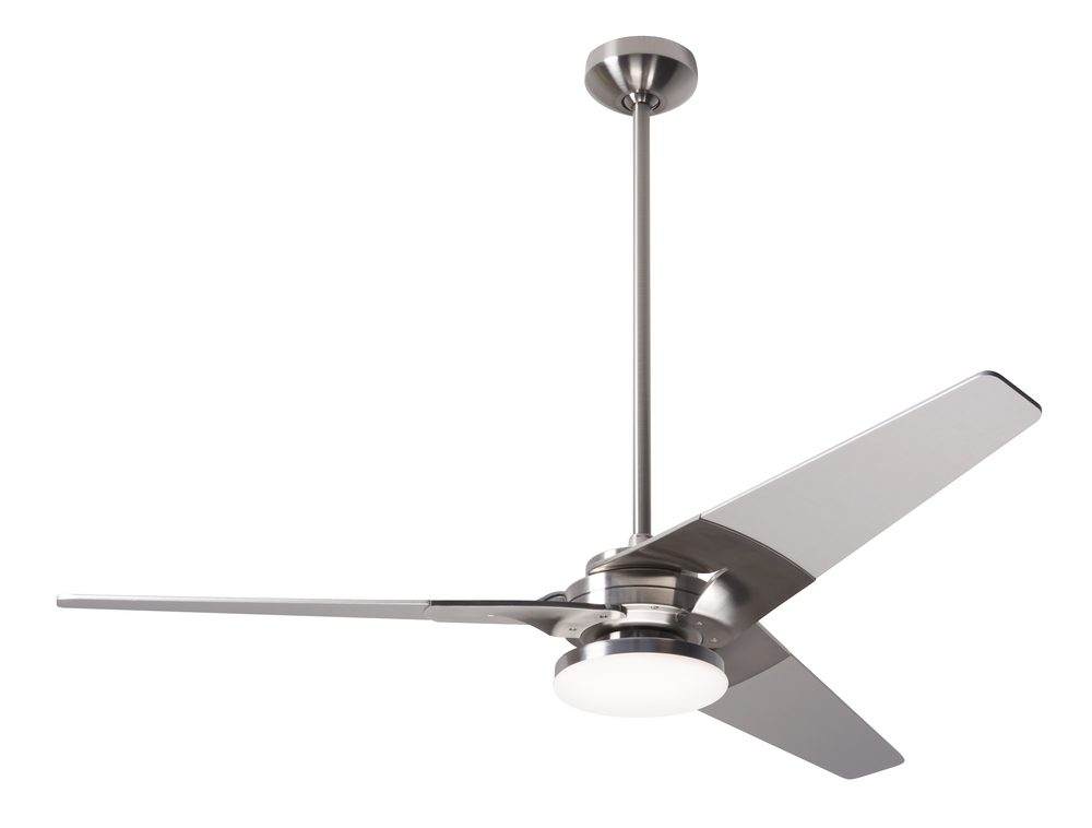 Torsion Fan; Bright Nickel Finish; 52" White Blades; 20W LED; Fan Speed and Light Control (3-wir