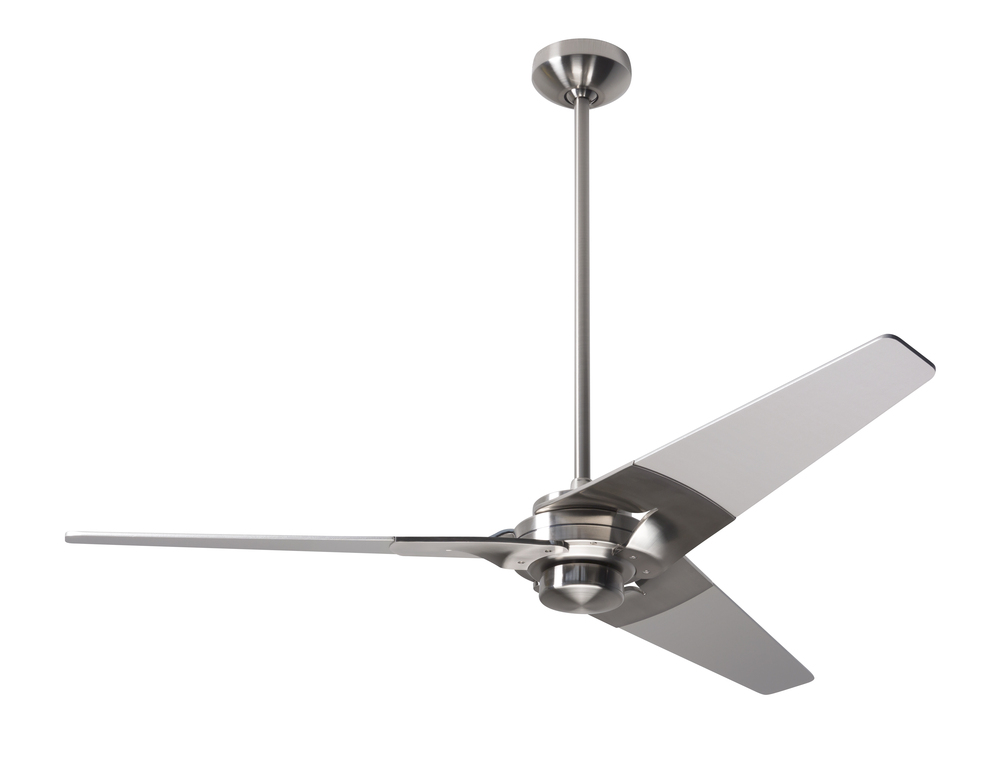 Torsion Fan; Bright Nickel Finish; 52" Whitewash Blades; No Light; Fan Speed and Light Control (