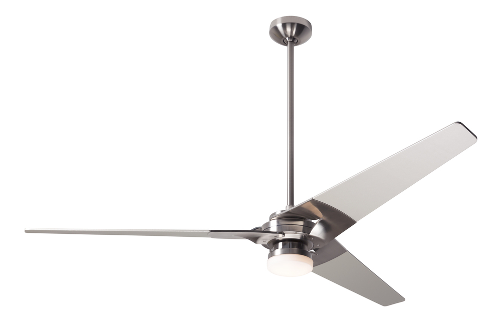 Torsion Fan; Bright Nickel Finish; 62" Black Blades; 17W LED; Fan Speed and Light Control (3-wir