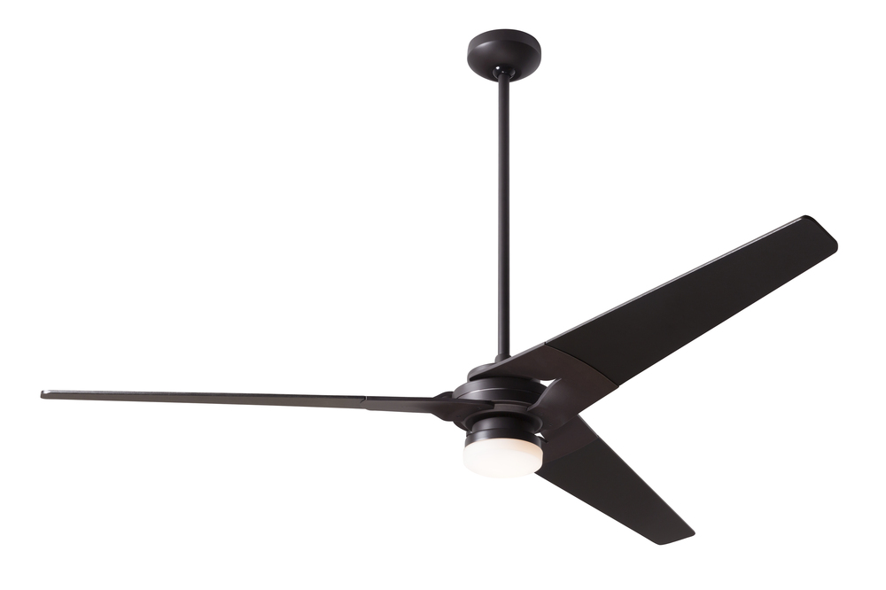 Torsion Fan; Dark Bronze Finish; 62" White Blades; 17W LED; Fan Speed and Light Control (3-wire)