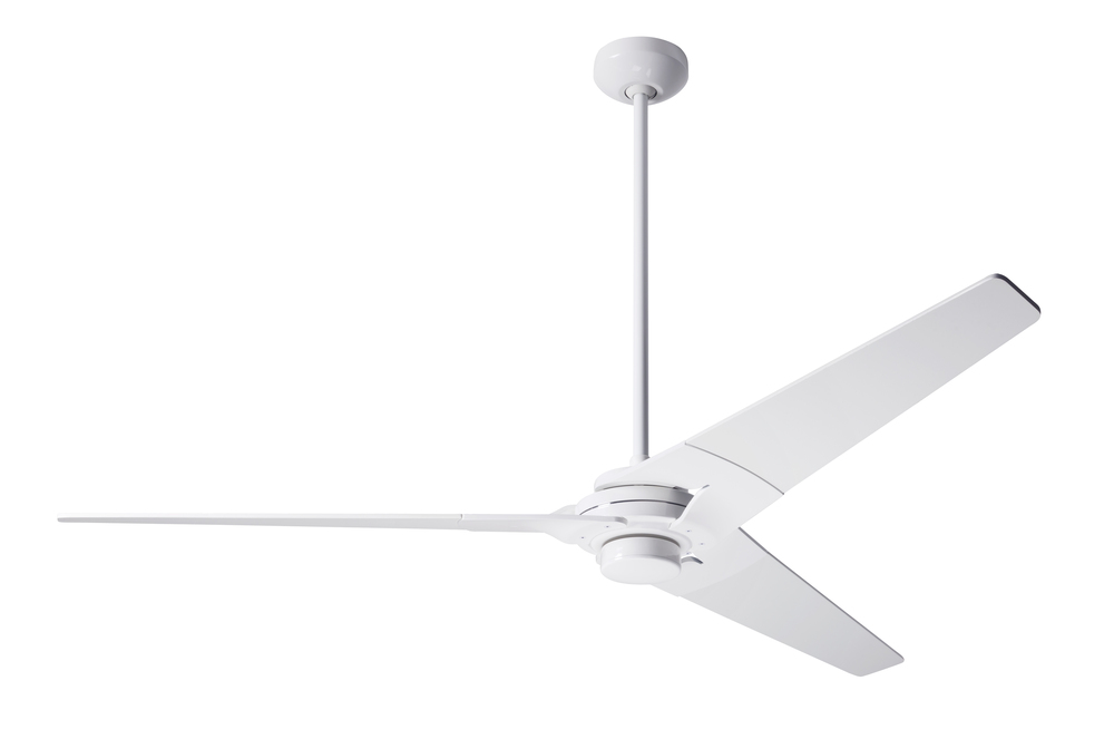 Torsion Fan; Gloss White Finish; 62" Whitewash Blades; No Light; Fan Speed and Light Control (3-