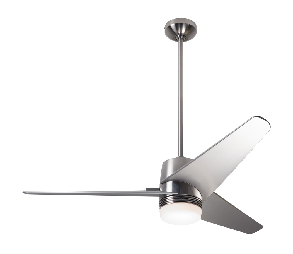 Velo DC Fan; Bright Nickel Finish; 48" Dark Blades; 17W LED; Wall Control