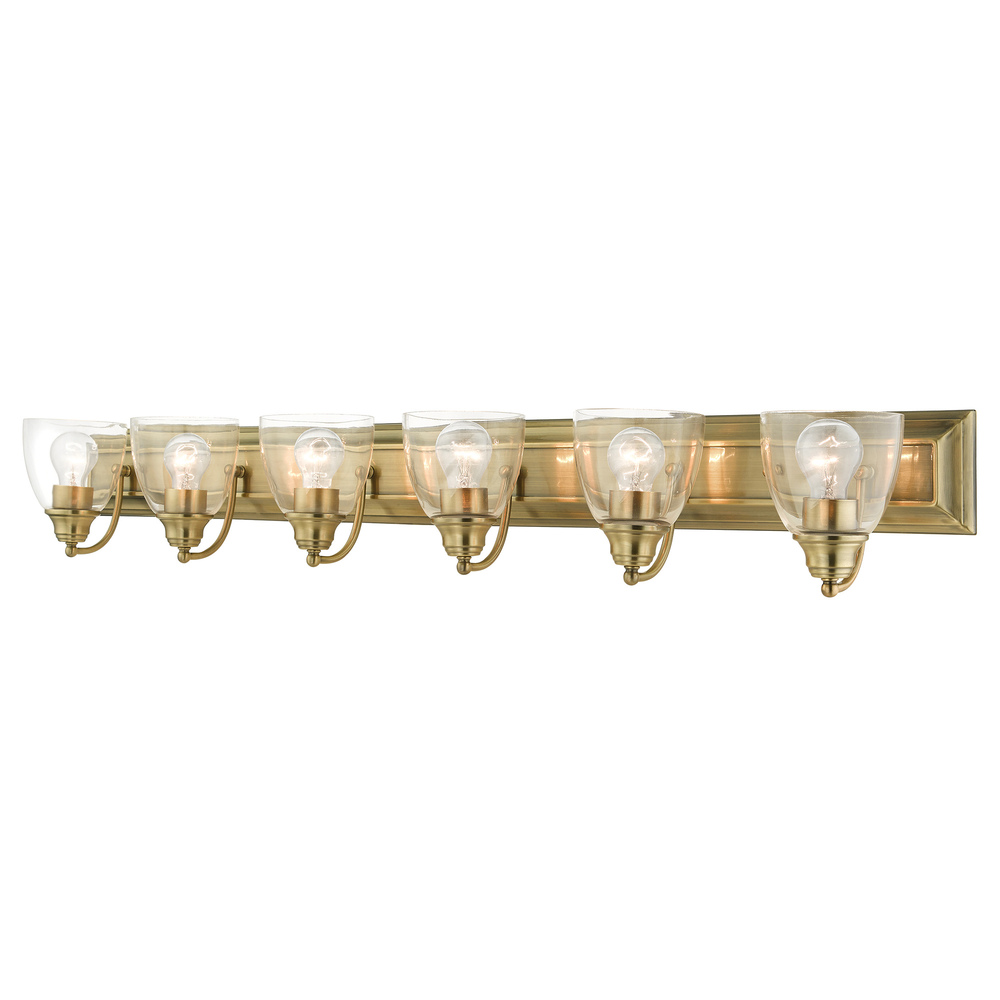 6 Lt Antique Brass Vanity Sconce