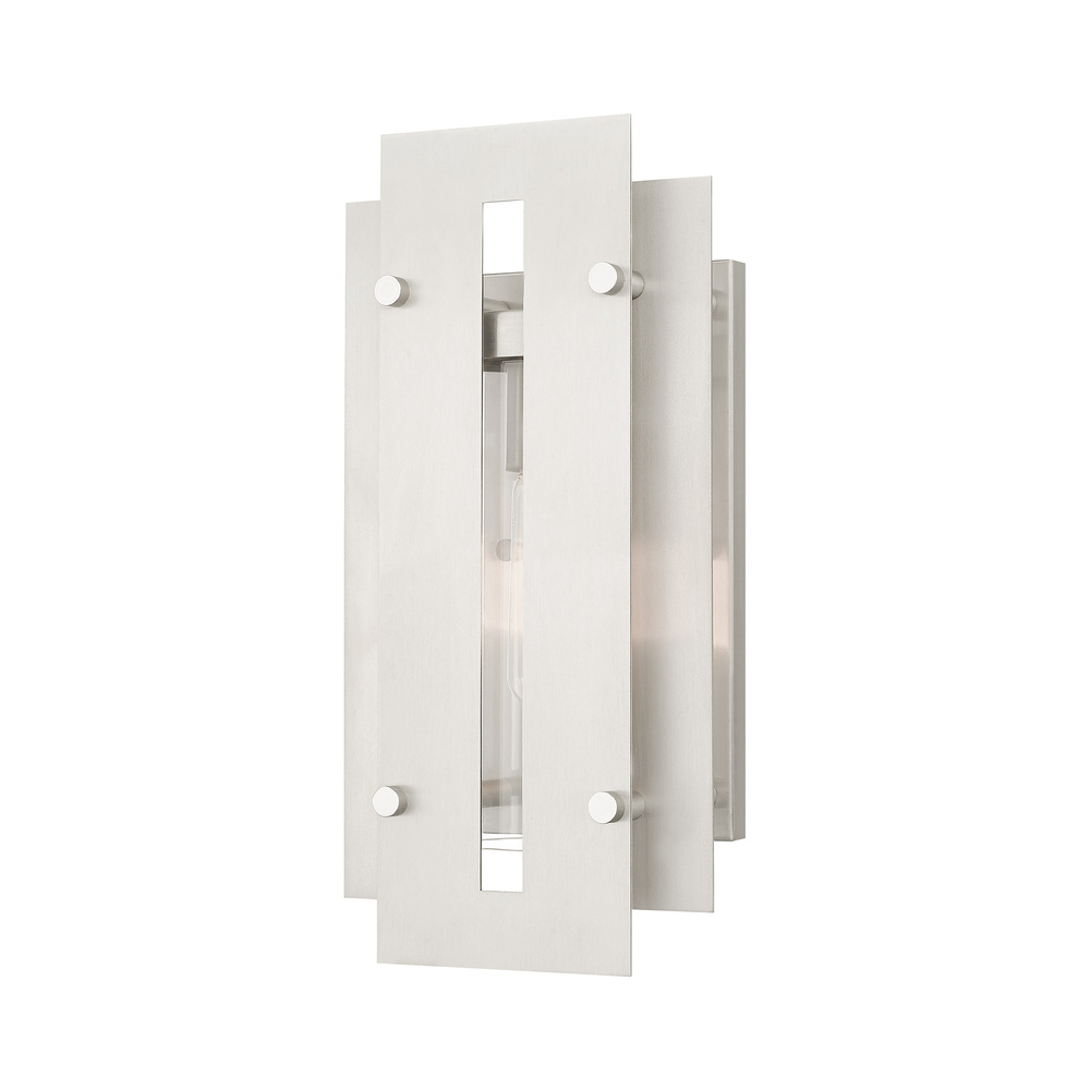 1 Lt Brushed Nickel Outdoor Wall Lantern