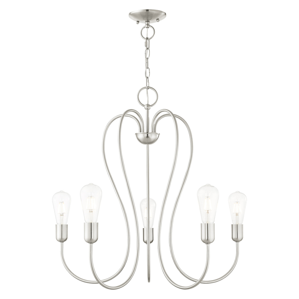 5 Lt Brushed Nickel Chandelier