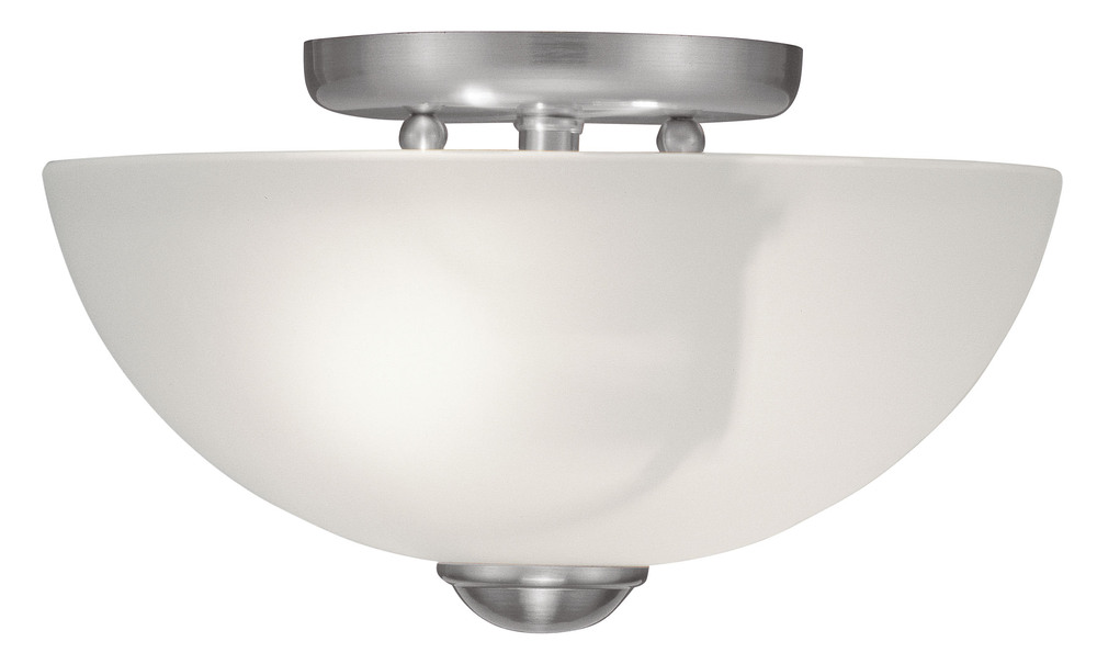 2 Light Brushed Nickel Ceiling Mount