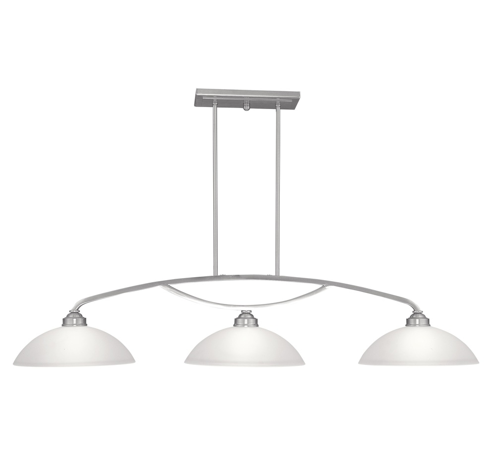 3 Light Brushed Nickel Billiard/Island