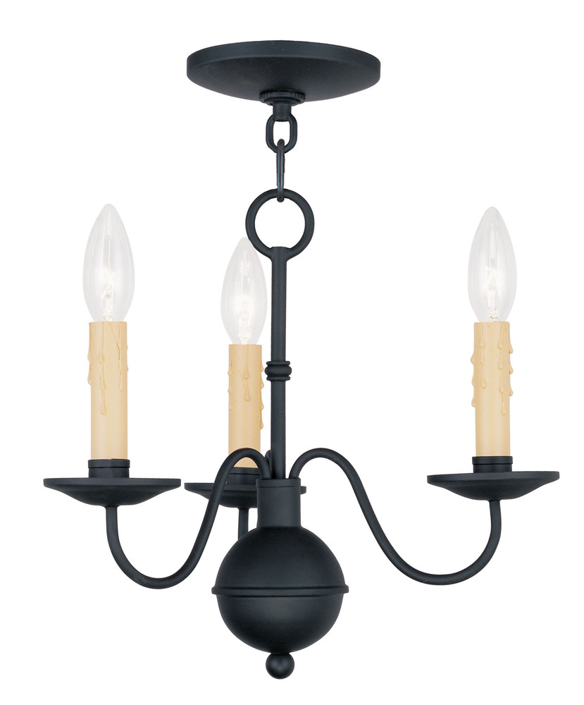 3 Light Black Mini Chandelier