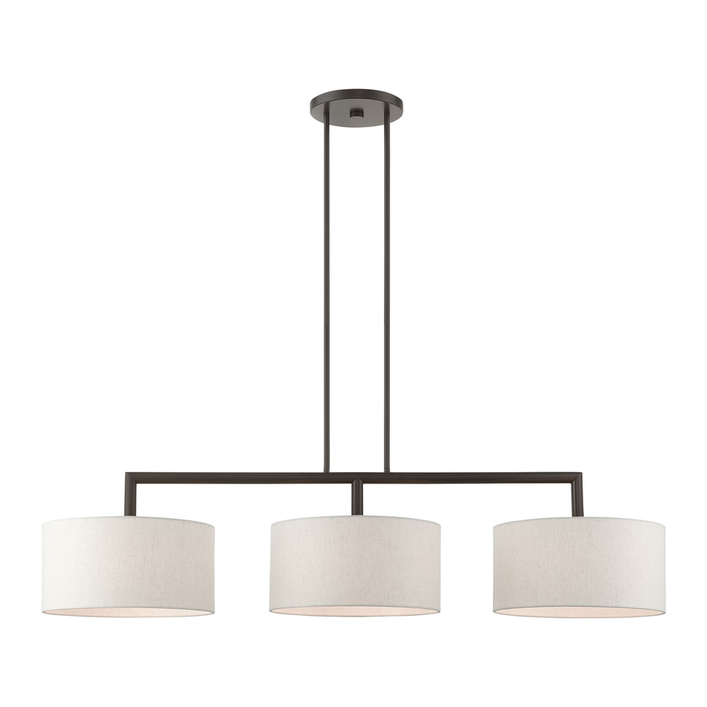 3 Lt English Bronze Linear Chandelier