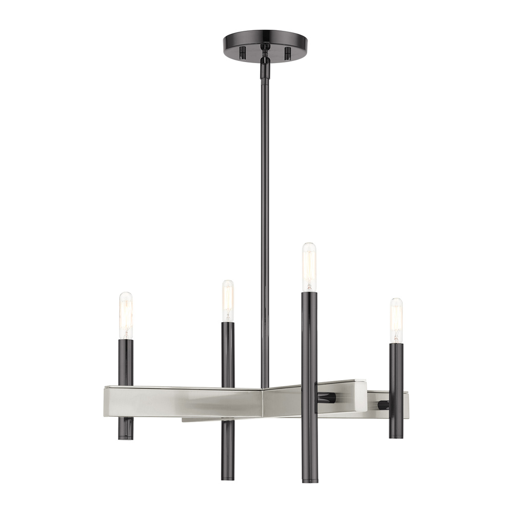 4 Lt Black Chrome  Chandelier