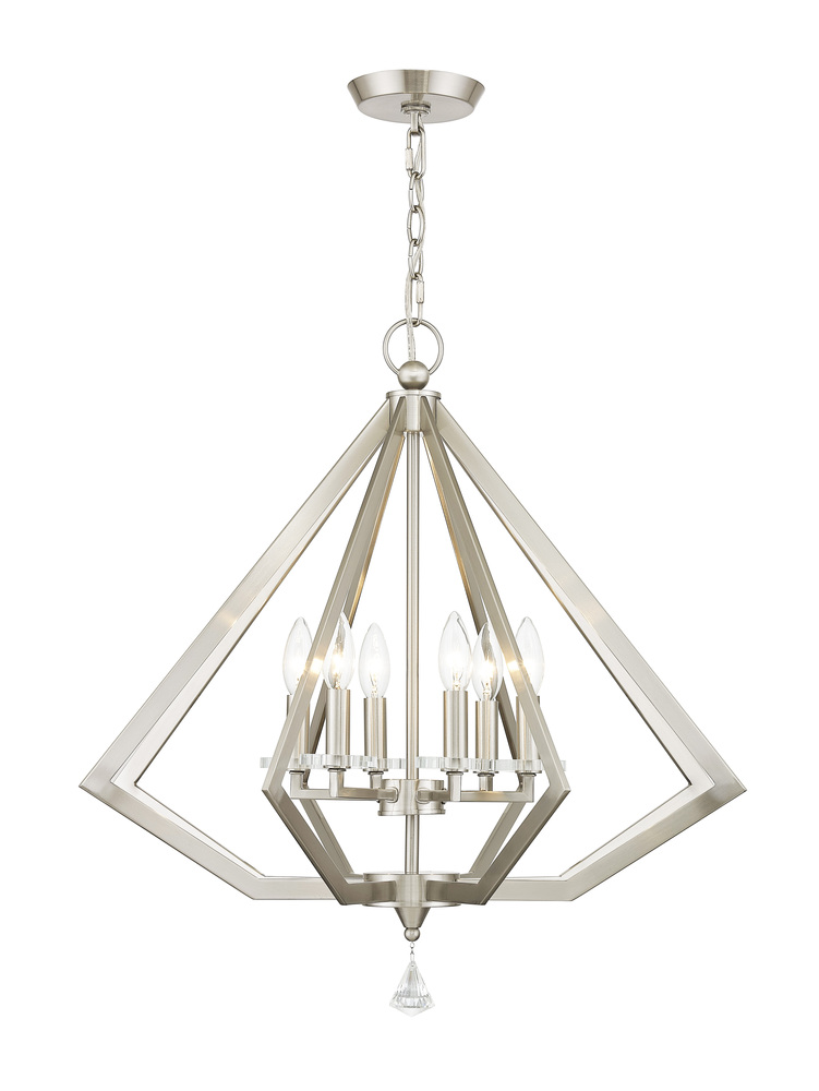 6 Light Brushed Nickel Chandelier