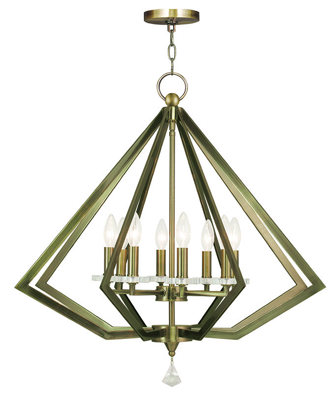 8 Light Antique Brass Chandelier