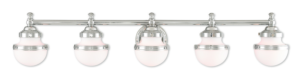 5 Light Polished Chrome Bath Light