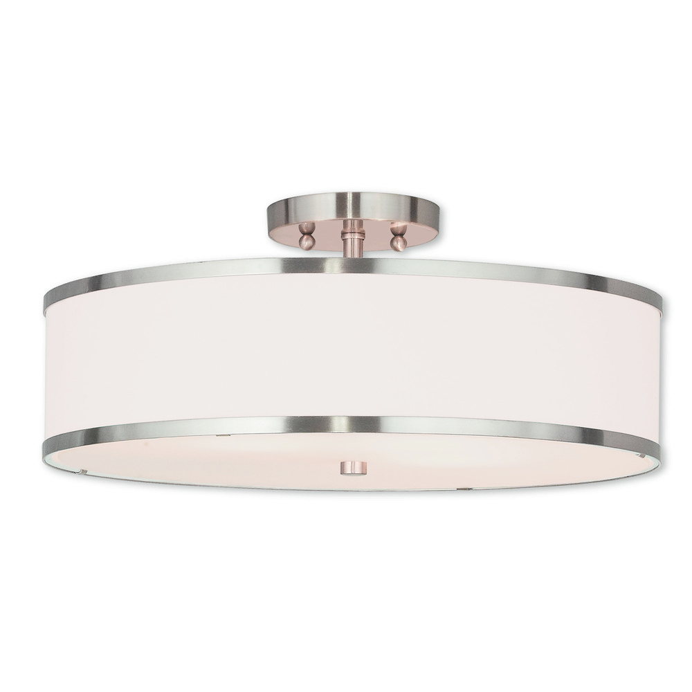 3 Light Brushed Nickel Ceiling Mount