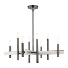 Livex Lighting 49348-46 - 8 Lt Black Chrome  Chandelier