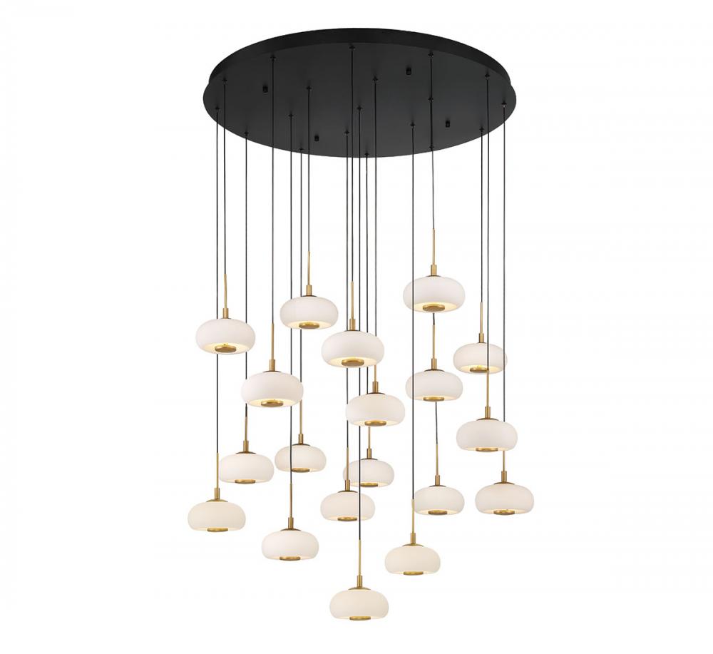 Adelfia, 19 Light Round LED Chandelier, Matte Black