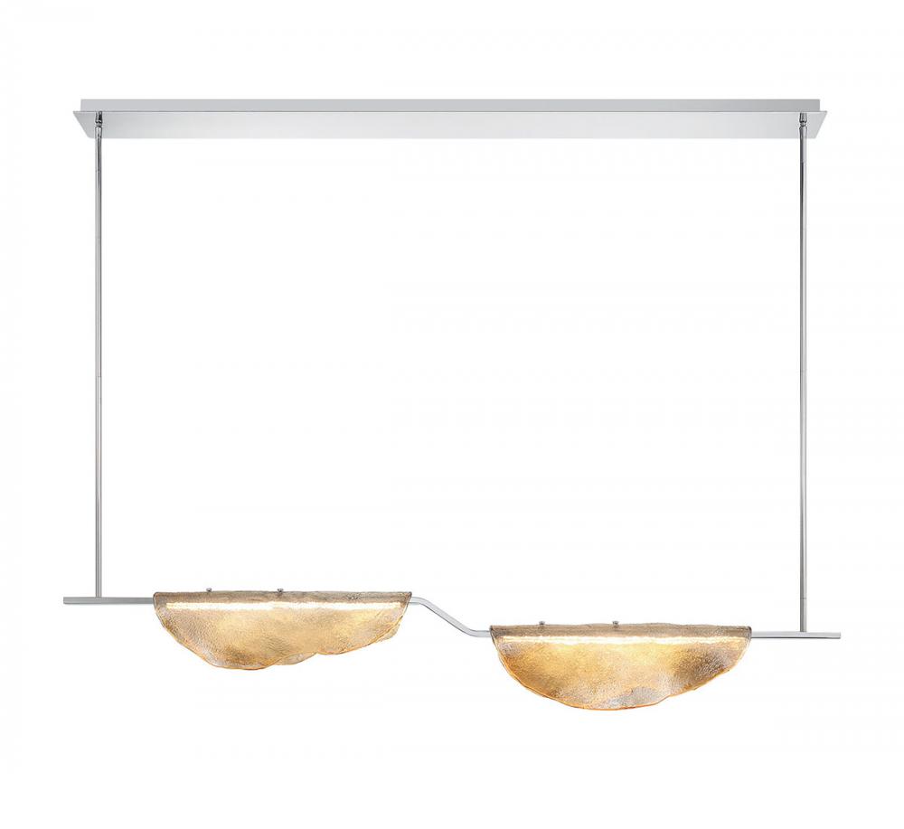 Savona, 2 Light Linear LED Chandelier, Amber