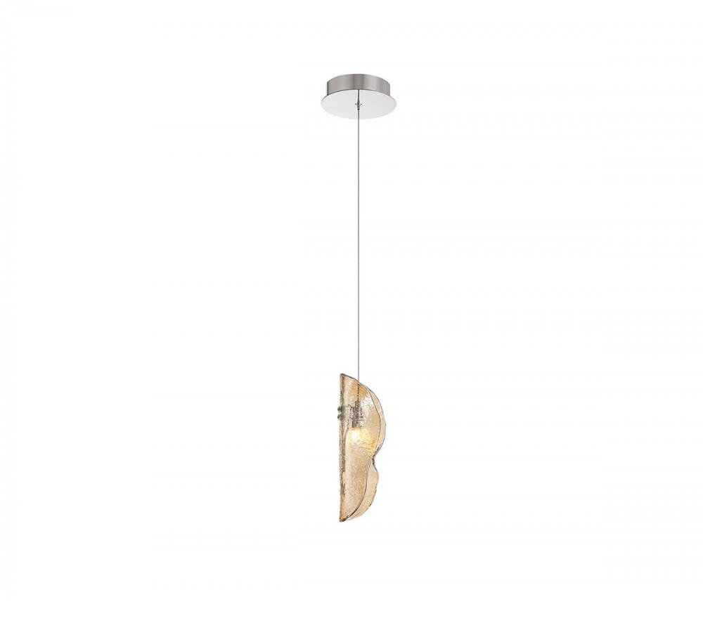 Sorrento, 1 Light LED Pendant, Amber, Chrome Canopy