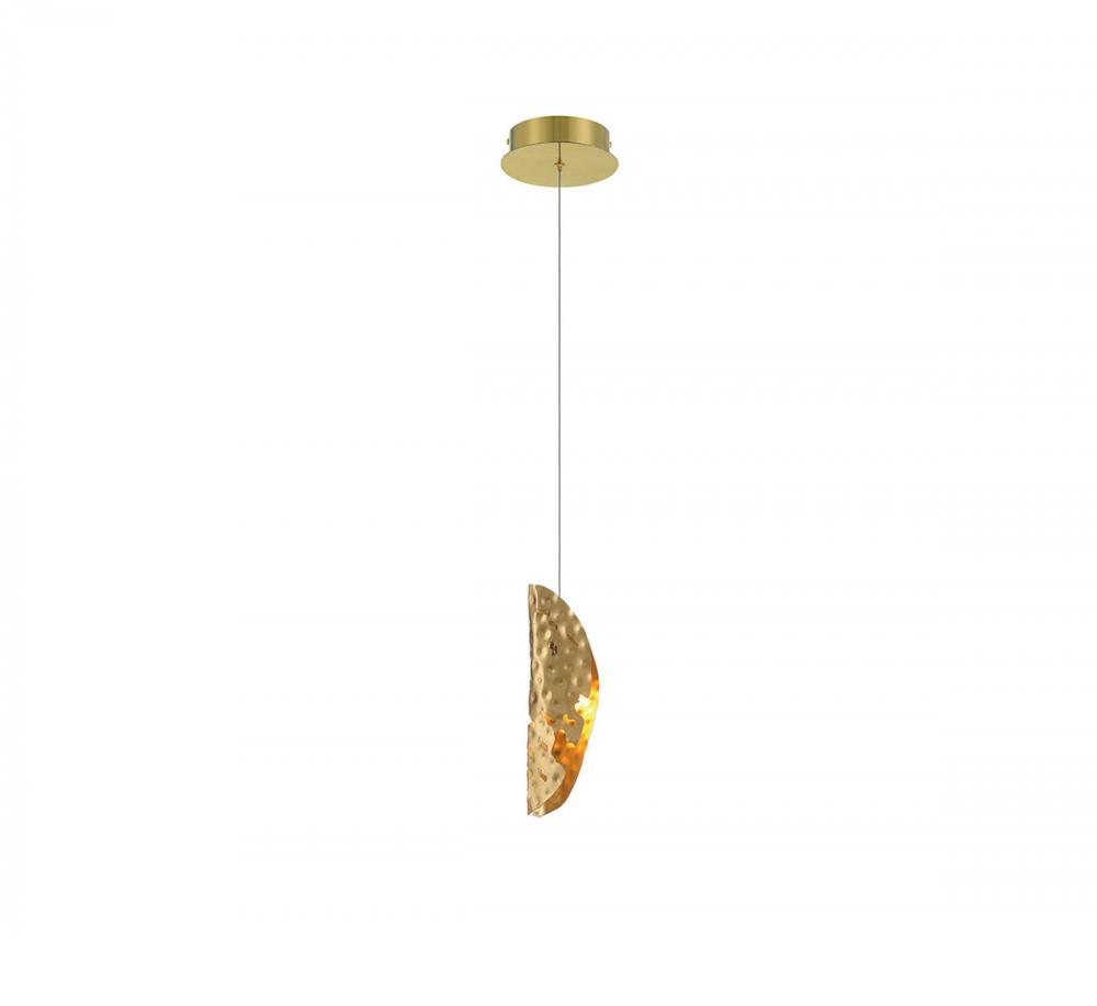 Sorrento, 1 Light LED Pendant, Copper, Gold Canopy