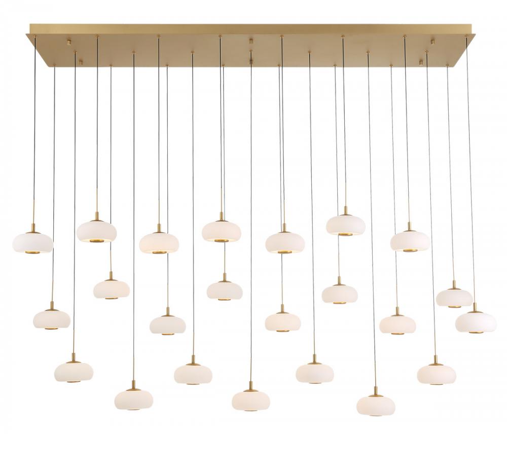 Adelfia, 23 light Rectangular LED Chandelier,Painted Antique Brass