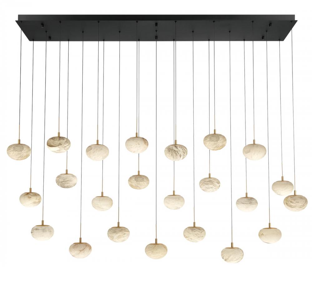 Calcolo, 23 light Rectangular LED Chandelier, Matte Black