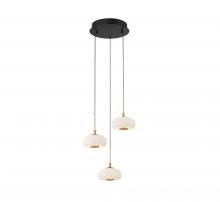 Lib & Co. US 10194-02 - Adelfia, 3 Light Round LED Pendant, Matte Black