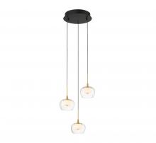 Lib & Co. US 10212-02 - Manarola, 3 Light Round LED Pendant, Matte Black