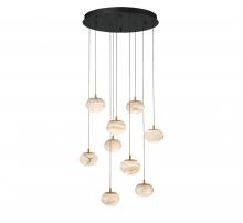 Lib & Co. US 12121-02 - Calcolo, 9 Light Round LED Chandelier, Matte Black