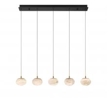 Lib & Co. US 12125-02 - Calcolo, 5 Light Linear LED Chandelier, Matte Black