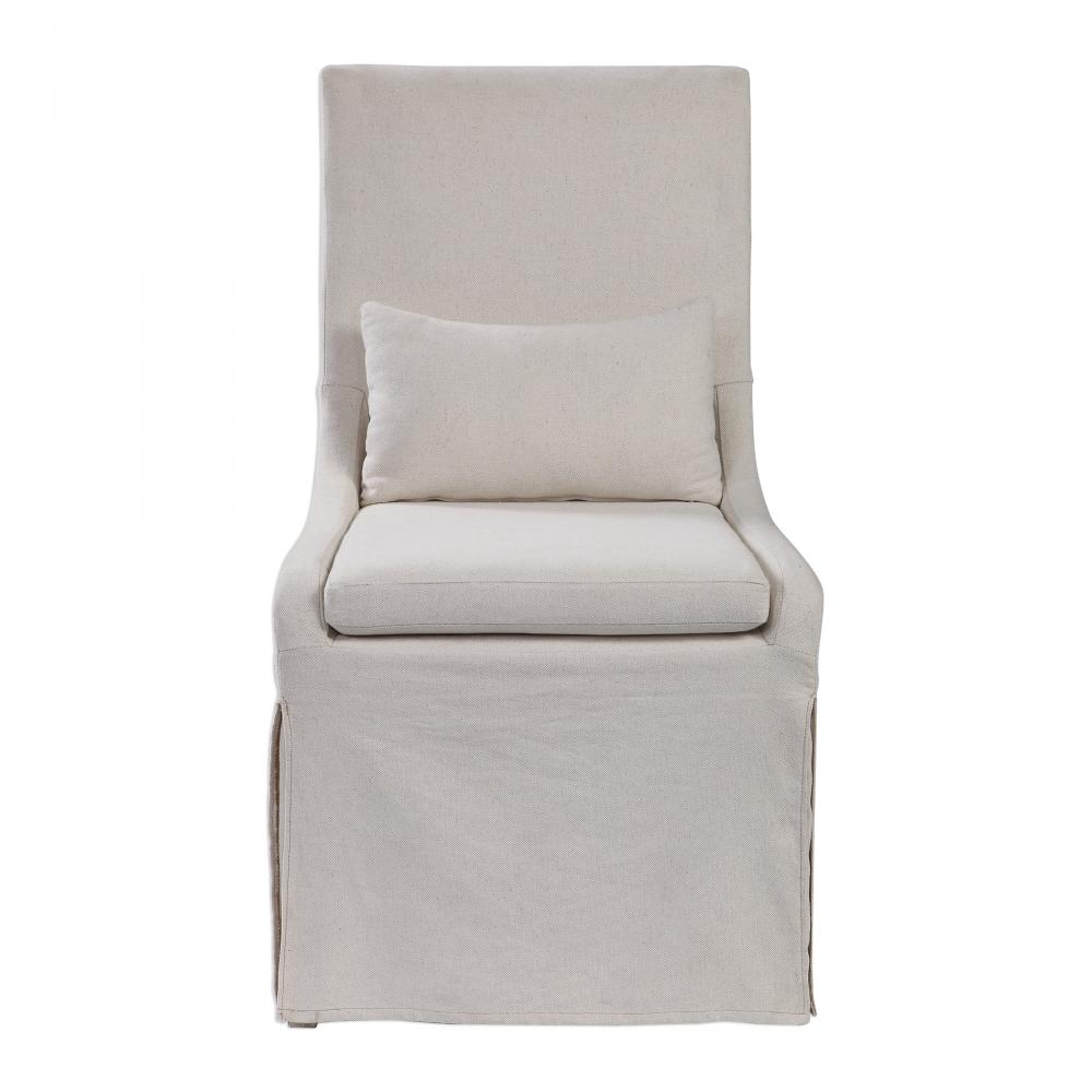 Uttermost Coley White Linen Armless Chair