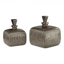 Uttermost 18938 - Uttermost Cayson Ribbed Ceramic Bottles, S/2