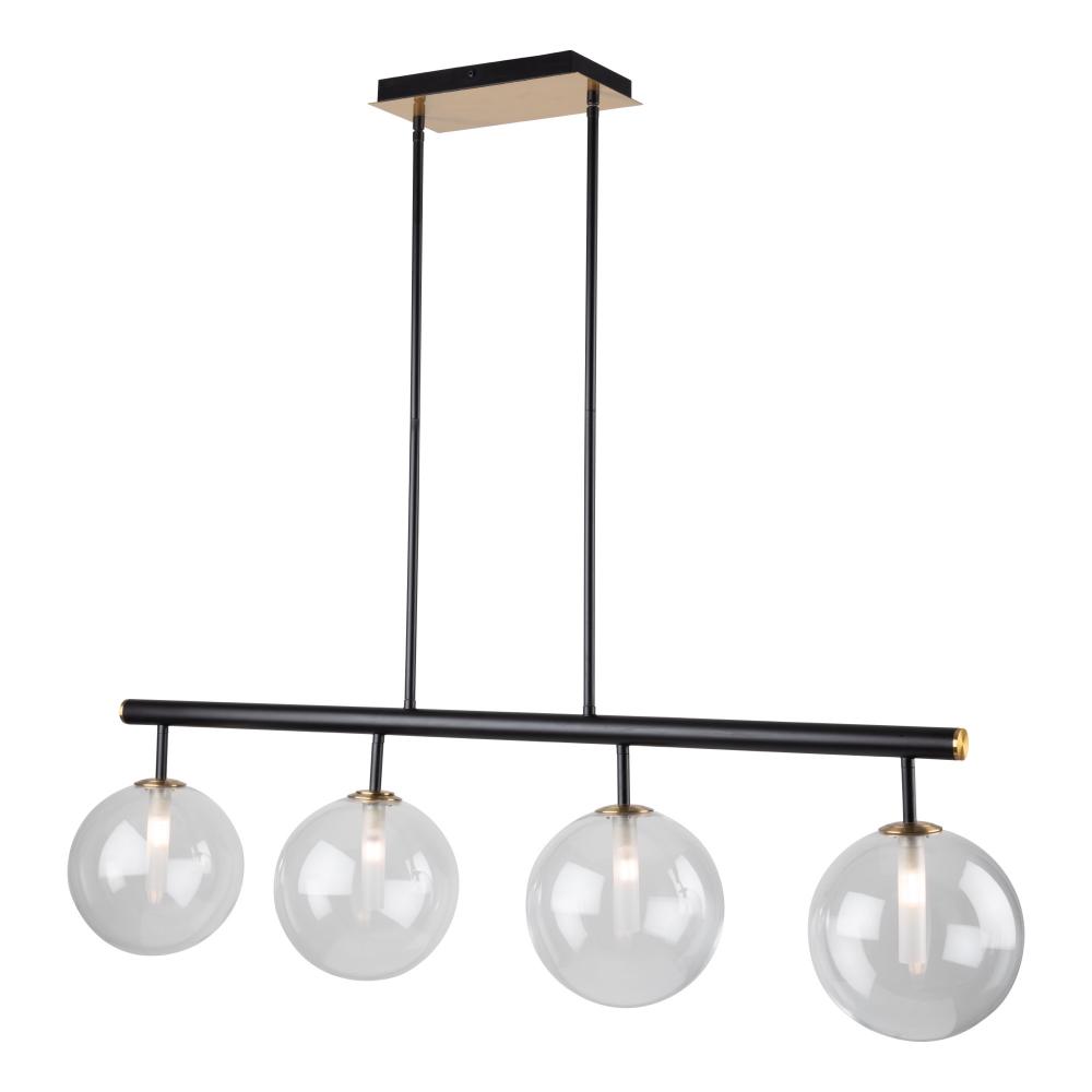 Aurelia Collection 4-Light Island Light, Matte Black & Brass