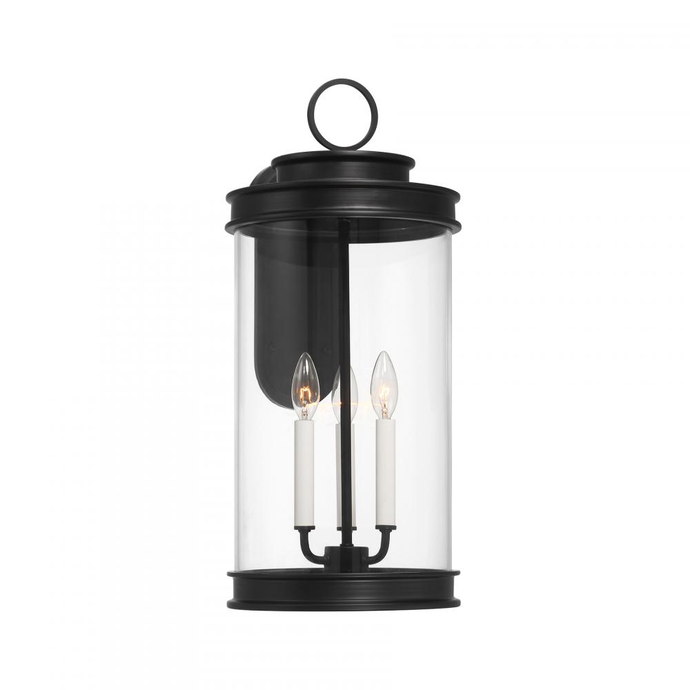 Englewood 3-Light Outdoor Wall Lantern in Matte Black