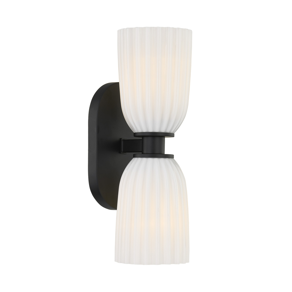 Baldwin 2-Light Wall Wall Sconce in Matte Black