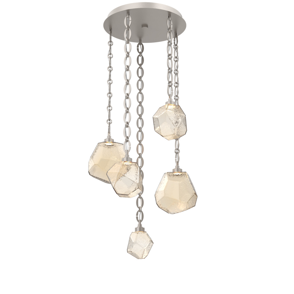 Gem Round 5pc Multi-Pendant with Chain