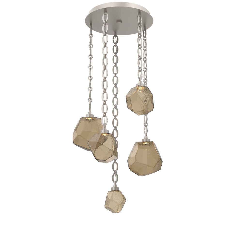 Gem Round Chain 5pc Multi-Pendant
