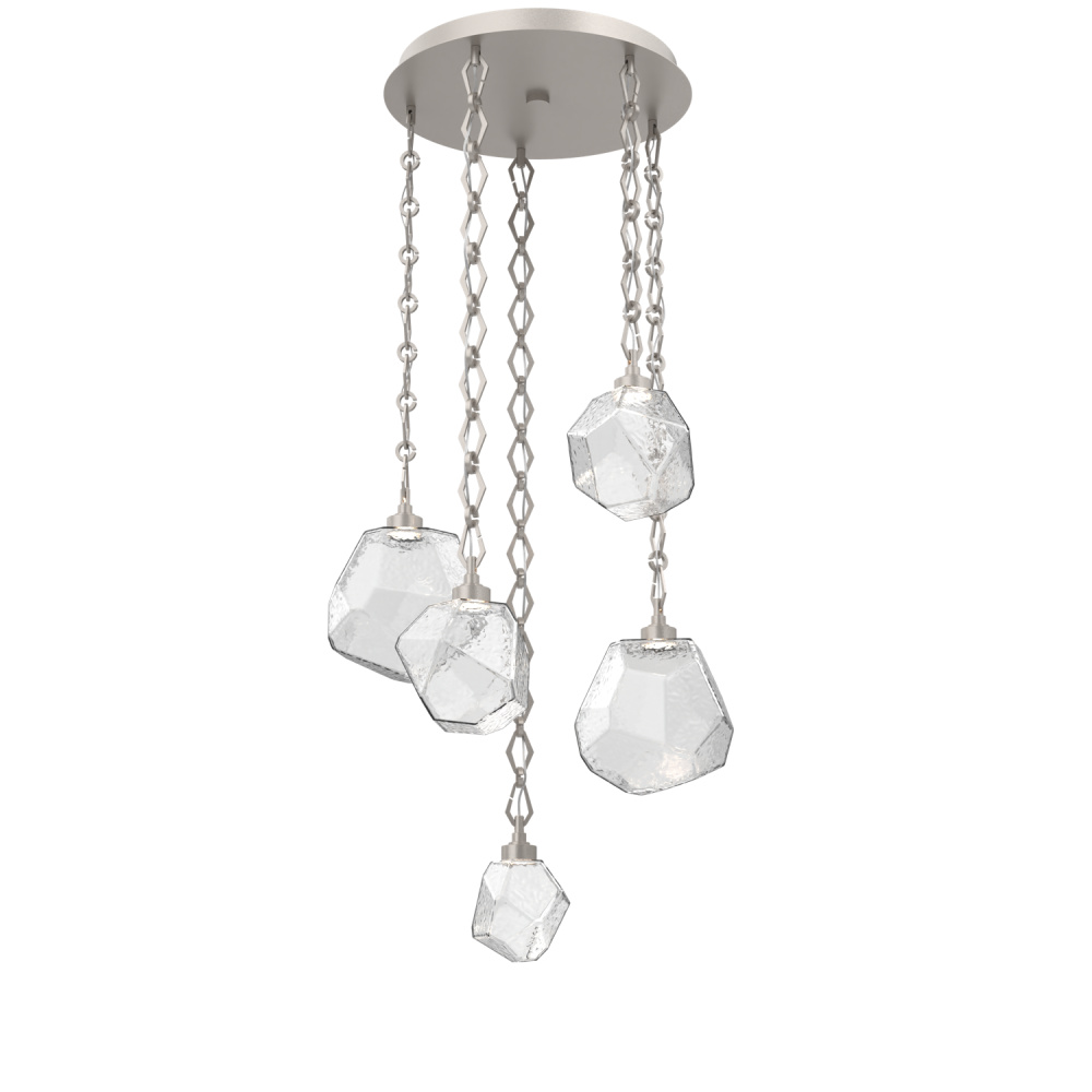 Gem Round Chain 5pc Multi-Pendant