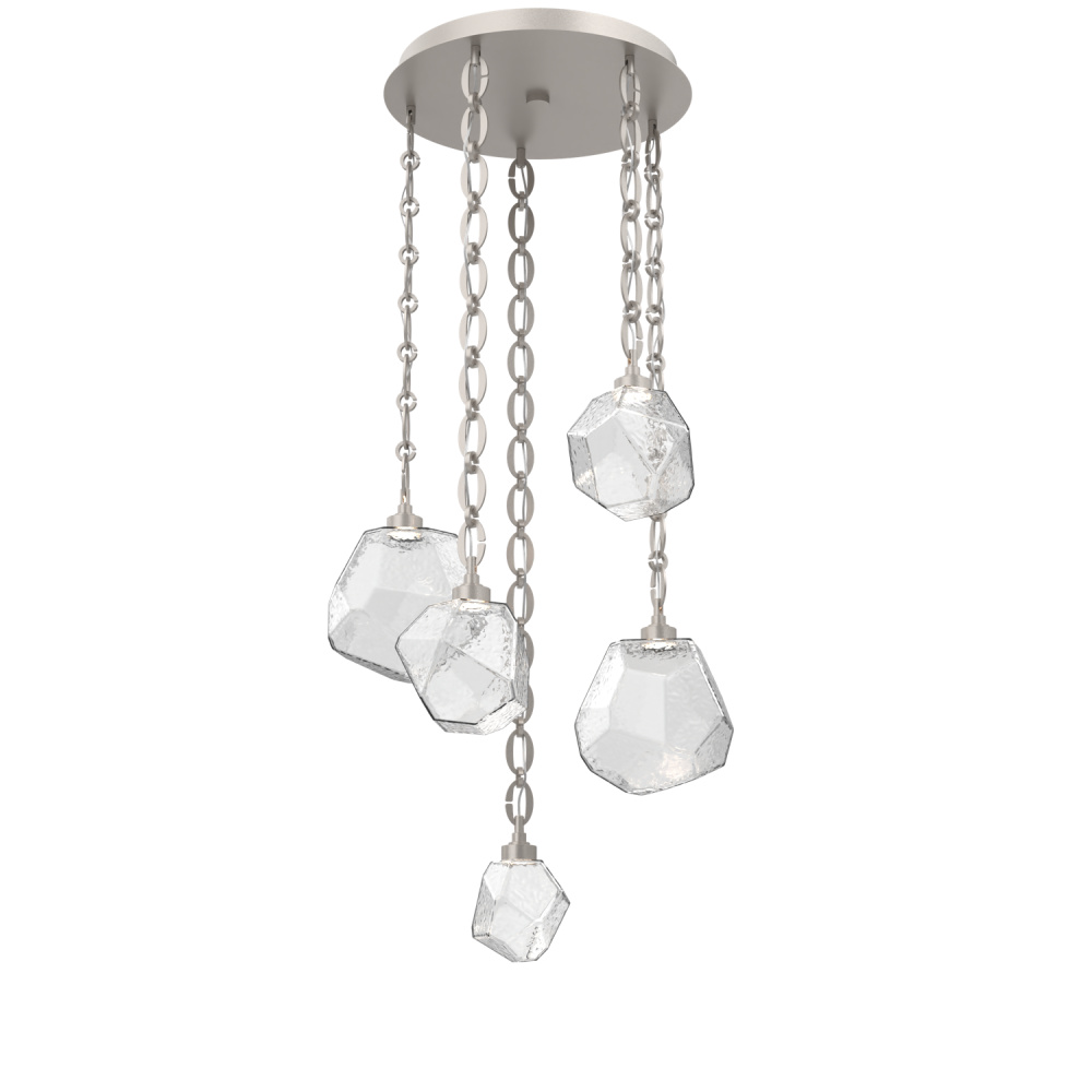 Gem Round Chain 5pc Multi-Pendant