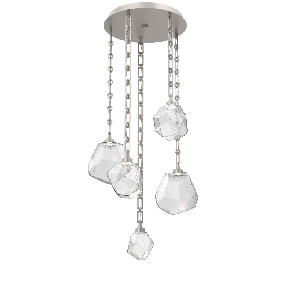 Gem Round Chain 5pc Multi-Pendant