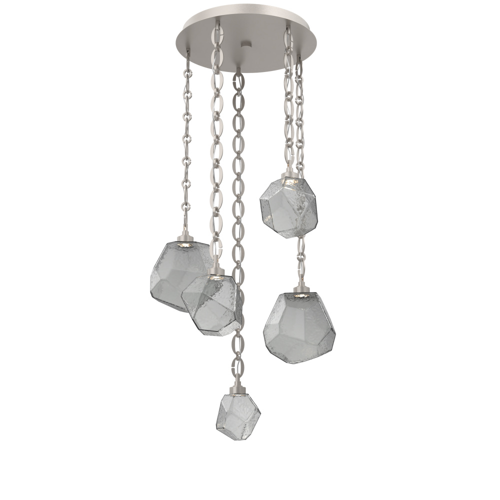 Gem Round Chain 5pc Multi-Pendant
