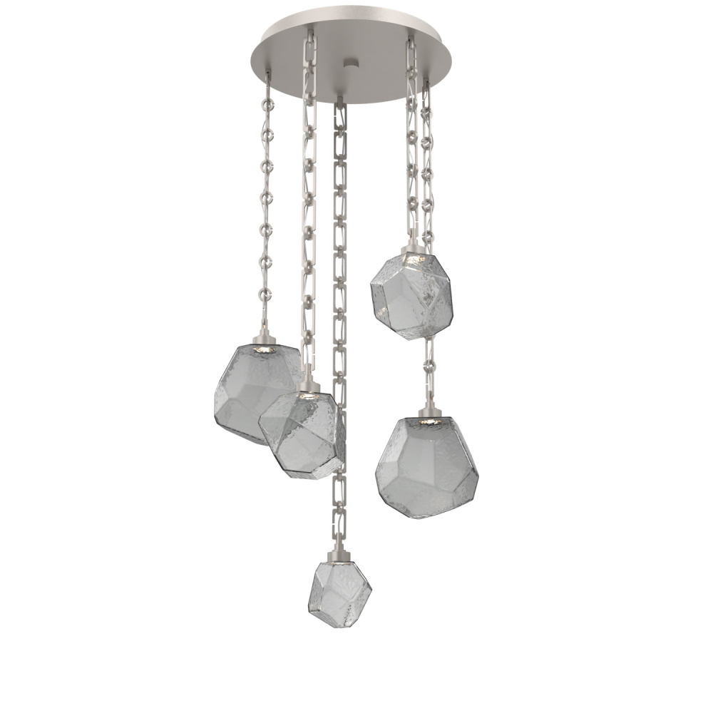 Gem Round Chain 5pc Multi-Pendant
