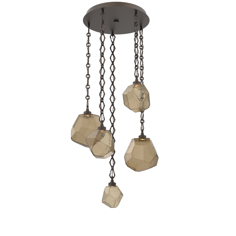 Gem Round 5pc Multi-Pendant with Chain