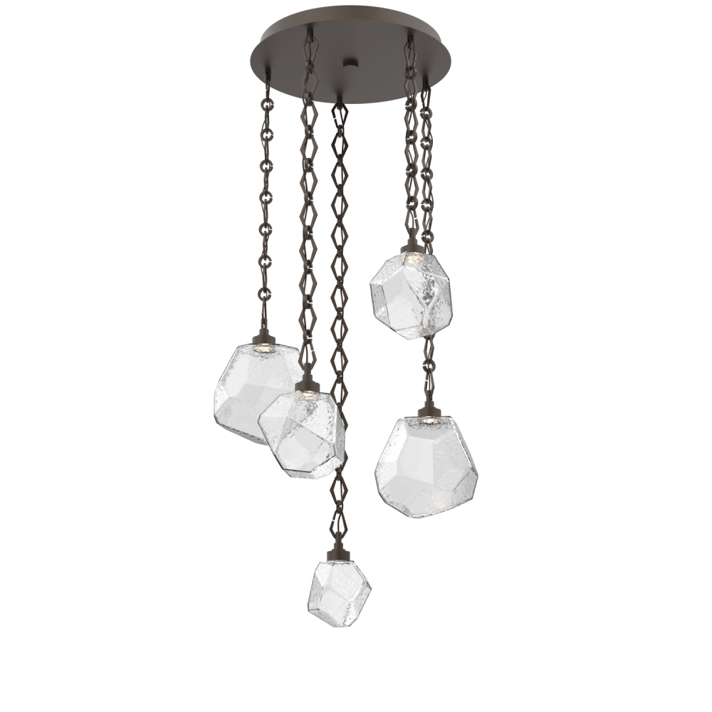 Gem Round Chain 5pc Multi-Pendant